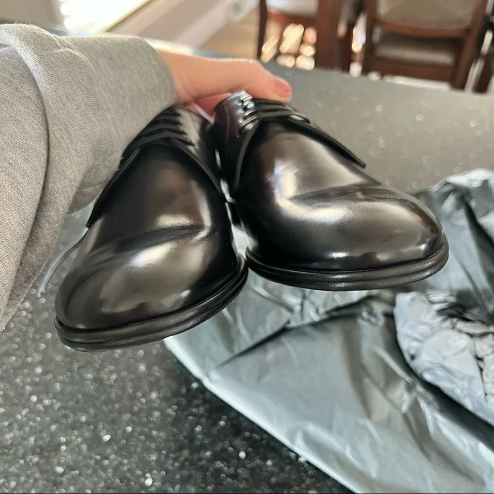 New Dolce & Gabbana Black‎ Leather Derby size 5 authentic Oxford